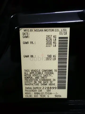2018 Nissan Altima - American Specs