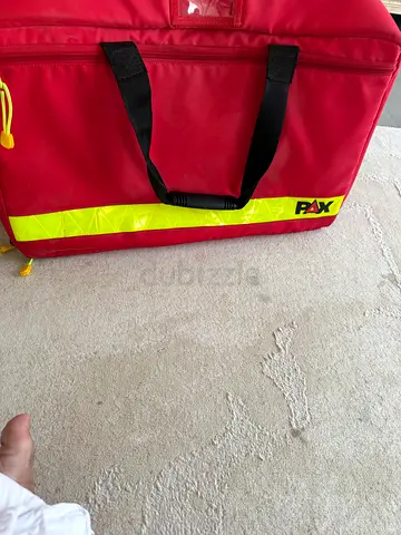 Red large equipment bag with reflective strip (good condition)