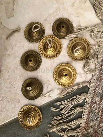 Set of 8 Small Brass Hand Bells / Decorative Bells