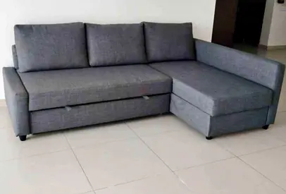 Gray L-shaped 3-seater Sofa with Chaise and Storage - Good Condition