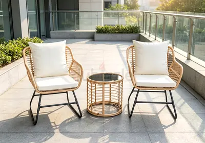 Balcony set beige outdoor furniture garden furniture