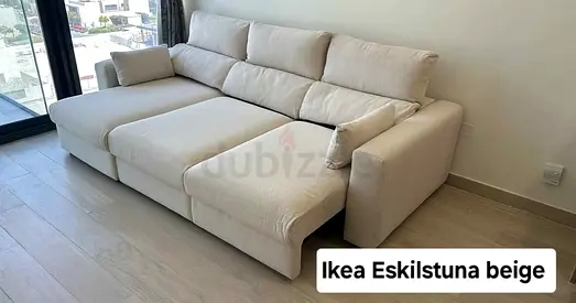 Ikea Eskilstuna L shape sofa bed with storage
