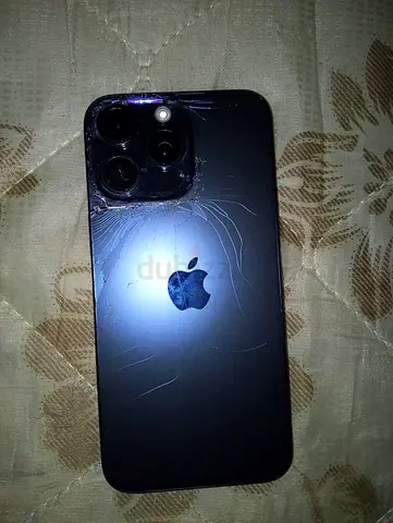 iPhone 15Pro max (Black) - Back glass cracked, front glass also cracked nd changed working condition