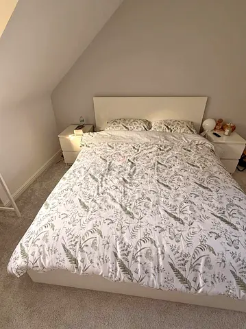Ikea king size bed with mattress and storage drawers