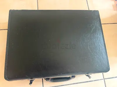 Used Black Leather Briefcase / Document Case