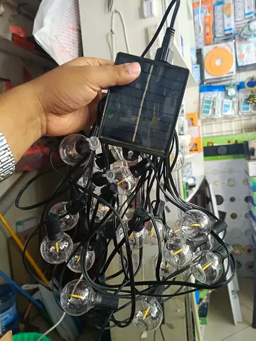 Solar-powered outdoor string lights with globe bulbs - new 10m 20led one extra total 21