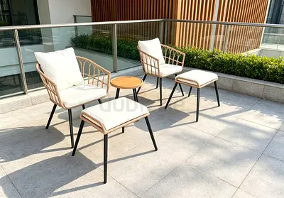 Balcony set beige outdoor furniture garden furniture