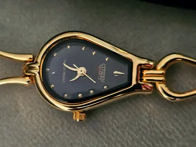 Citizen Quartz Ladies Gold-Tone Bracelet Watch - Elegant Teardrop Face
