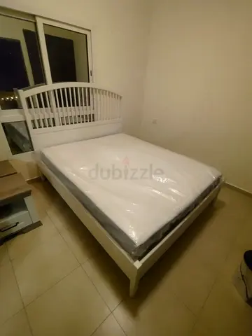 Ikea Testial king size bed frame with Ikea mattress 180×200cm