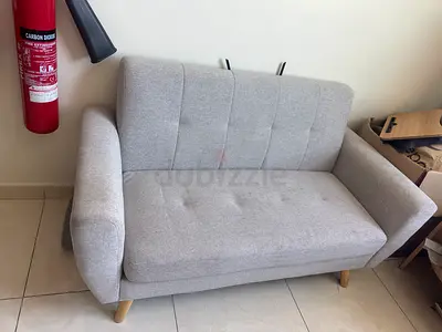 Light grey 3-2-seater fabric sofa in good condition