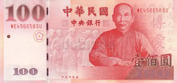 TAIWAN 100 DOLLARS BANKNOTE 2000