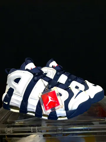 Nike Air More Uptempo '96 Men's Shoes (FQ8182-100, White/Metallic Gold/University Red/Midnight Navy)