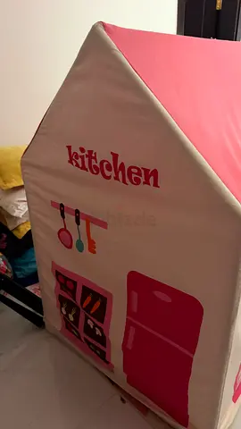 Foldable Pink Playhouse Tent / Kids Pretend Play Kitchen Tent
