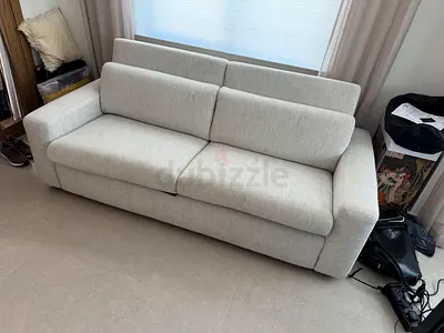 The loom collection Two Seater Sofa Bed Beige