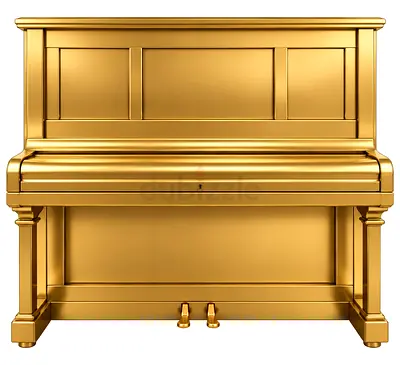 Yamaha Antique Upright Piano – Vintage Heritage Series | Custom Matte Gold Finish