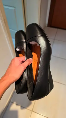 Black leather wedge pumps - good condition, size available