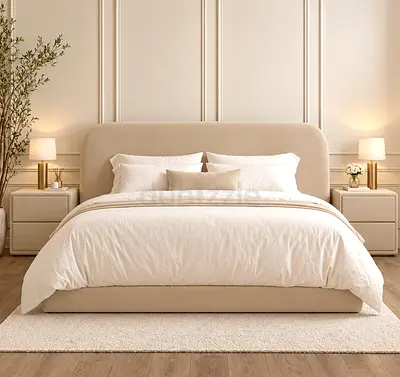 New king size bed  upholstered bed frame with headboard storage bed- modern king bed