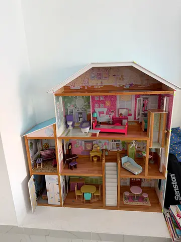 Kidkraft Wooden Dollhouse - 3-Story Fully Furnished Playhouse