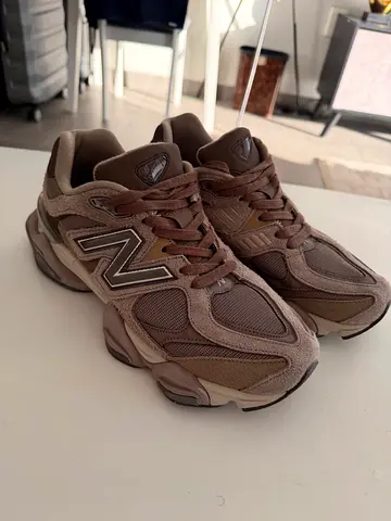 New Balance 9060 Brown Suede Mesh Sneakers - Size Available