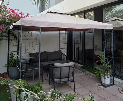 Steel Gazebo 3 x 3 m - Double Roof + Fairy Lights