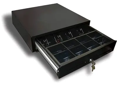 Used Heavy-Duty Cash Drawer with Removable Coin & Bill Tray, Lockable