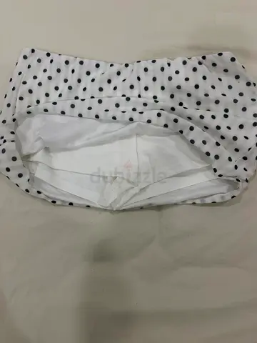 Women's White Polka Dot Mini Skirt