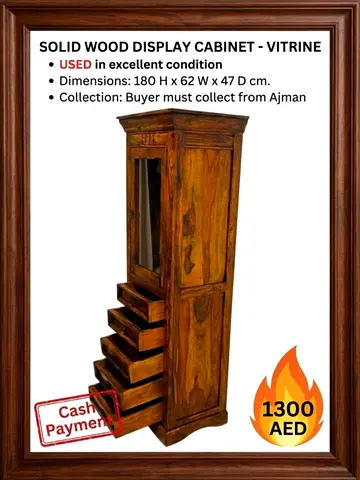 Solid wood display cabinet