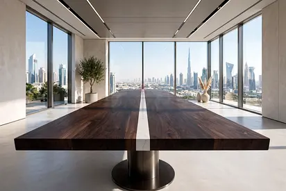 Vexlin Meeting Table Dubai, Walnut Conference Table, Boardroom Table Dubai – Tundra
