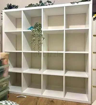 White 16-Cube Storage Shelf Unit - Good Condition