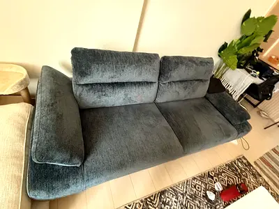 Comfortable 3-seater fabric sofa in grey - good condition