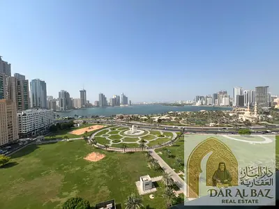 إطلالة بحرية + تكييف وباركن مجاني! شقة 3 غرف وصالة في المجاز 2، 3 حمامات، ستور يصلح غرفة خادمة، بلكونتان، خزائن حائط وموزع كبير، سكن واسع ومميز في الش