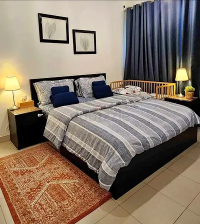 Ikea king size bed with mattress and storage drawers