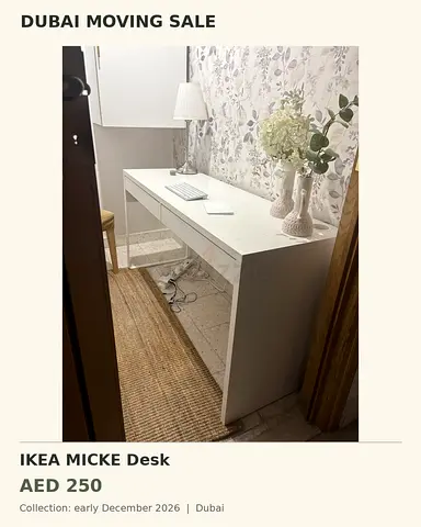 IKEA MICKE White Desk - Good Condition
