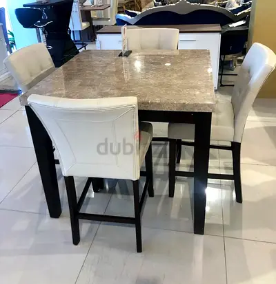 Marble Dining Table Set – Excellent Condition!