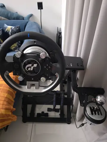 Sim Racing Setup with Thrustmaster T-GT II. Wheel, Upgraded Pedals, Manual Transmission, Solid Base