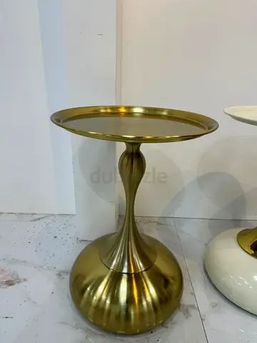 Brass Finish Round Side Table / Accent Table