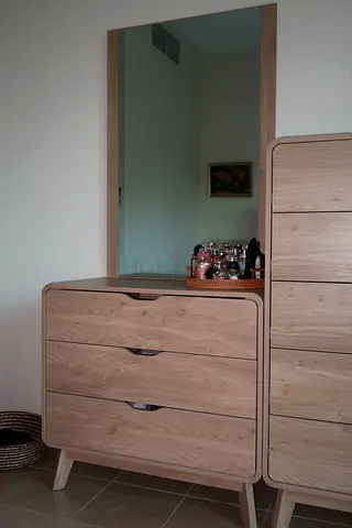 Light Oak 6-Drawer Dresser Set - Modern Minimalist