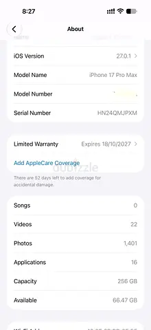 IPhone 17 Pro Max 256GB HK