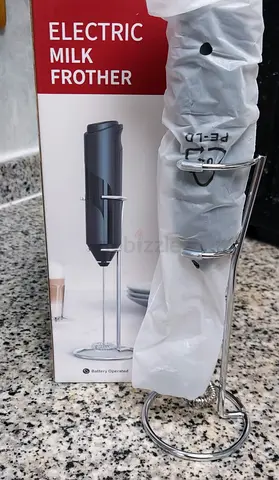 Electric Milk Frother with Stand - Battery Operated