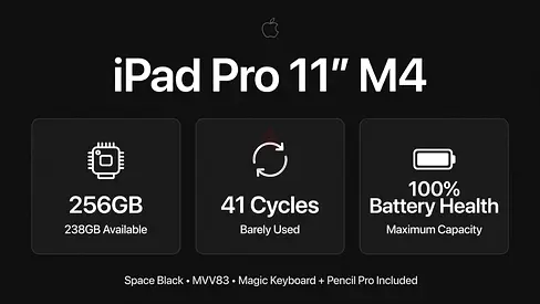 iPad Pro 11-inch (M4) 256GB - With Apple Keyboard and Stylus Pen