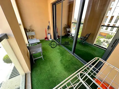 Luxury Fully Furnished Studio Apartment with Private Balcony Available for Yearly Rent in Al Mamsha
