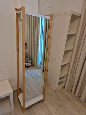 IKEA Full-Length Standing Mirror with Wooden Frame