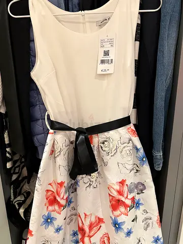 Floral Fit-and-Flare Women's Dress with Ribbon Belt - Brand New (Tagged)