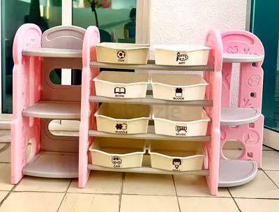 Pink Plastic Corner Baby Bath/Storage Shelf - 3 Tier