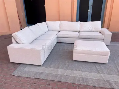 Without footstool,  Ikea kivik Corner Sofa Beige