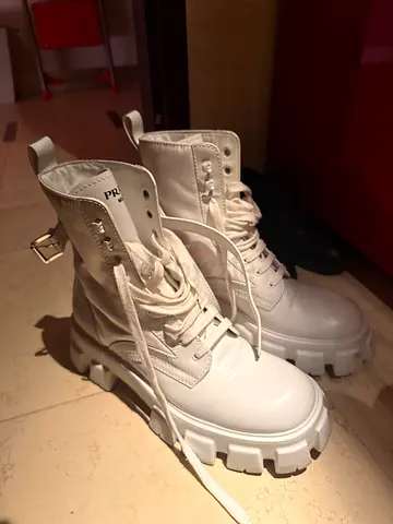 Prada Monolith Boots White Colorway BIG DISCOUNT IF SOLD TODAY!!!