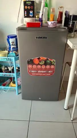Compact single-door mini fridge - used, good condition - Nikai Brand - Purchased on June 10,2026