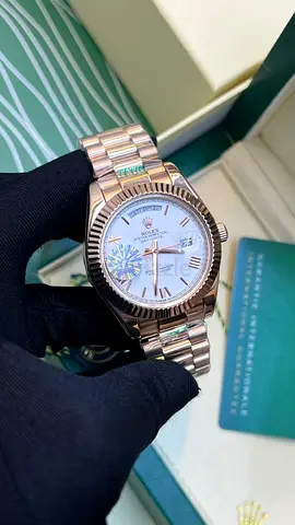 Rolex Day-Date Rose Gold Style White Dial Luxury Watch
