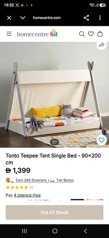 Teepee Tent single bed 90x200cm