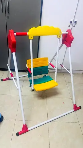 Portable Toddlers' Indoor Swing with Stand - Colorful Plastic Seat
